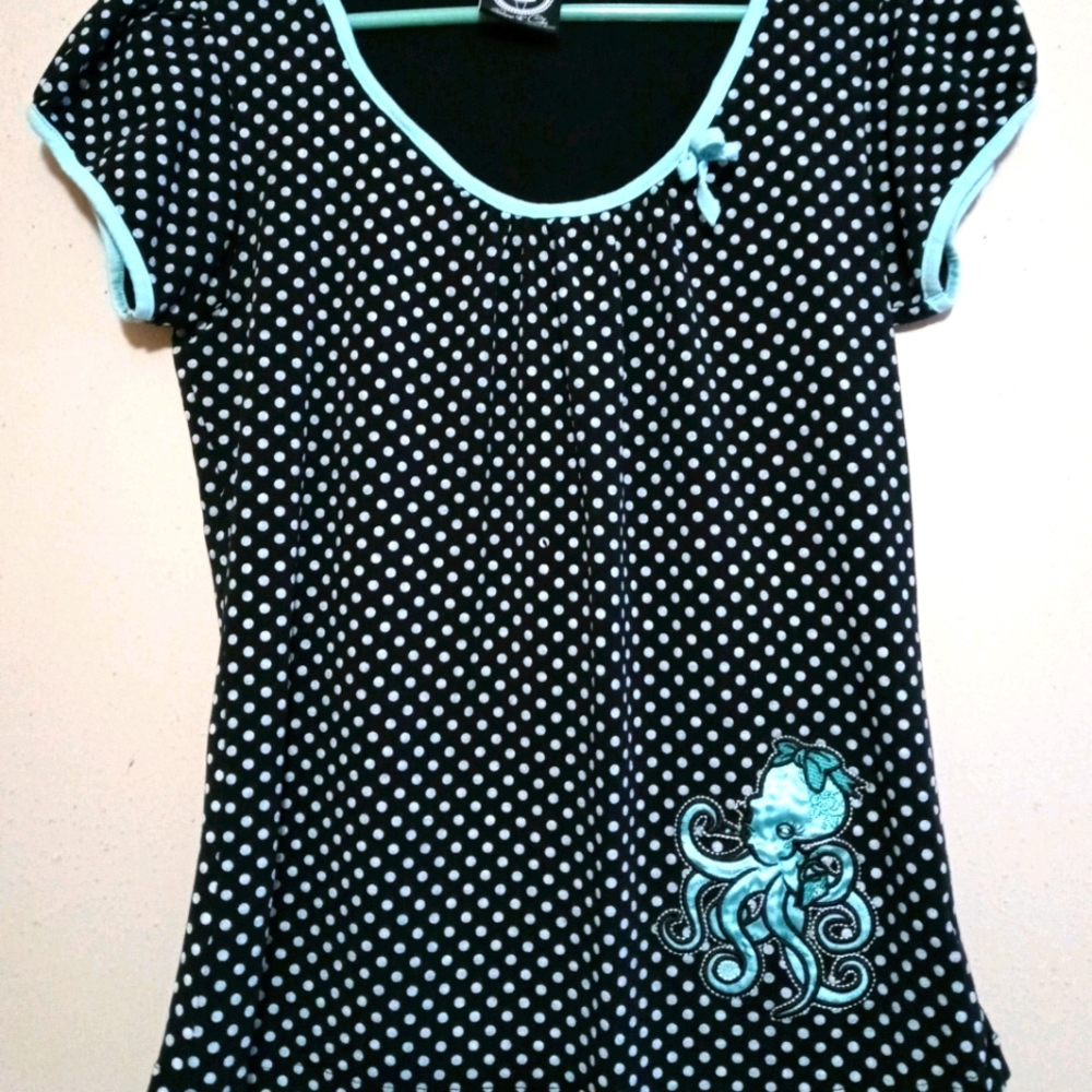Banjo & Cake Polka Dot Octopus Top